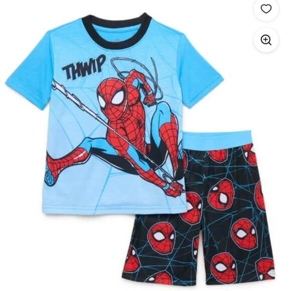4/5 Spider-Man & Monster Jam Boys Graphic Print Tee & Shorts Sleep Sets - Picture 2 of 3
